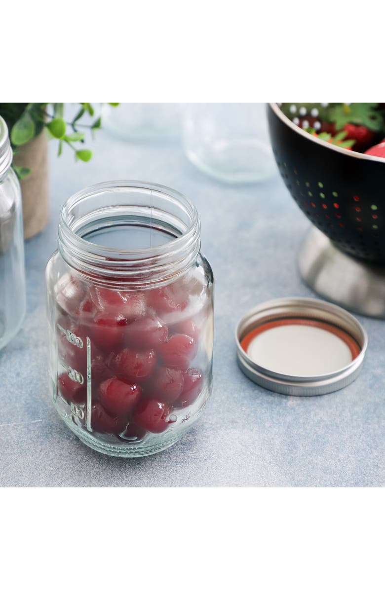 Gibson Home Market Preserves 12 Piece 16 Ounce Glass Canning jars with Lids and Bands, Alternate, color, Clear