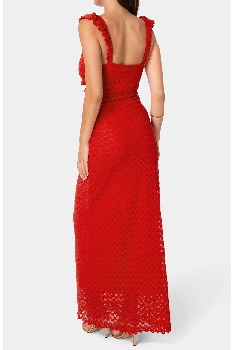 Lace Keyhole Maxi Dress, Alternate, color, RED