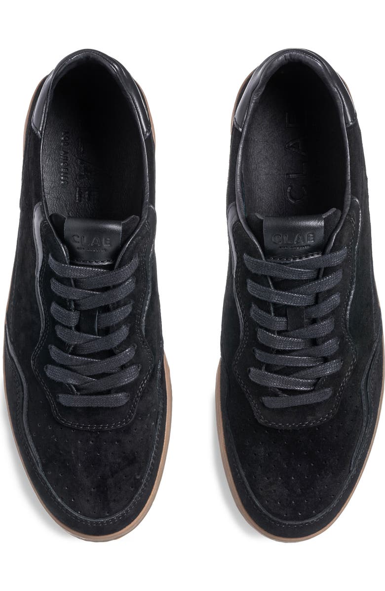 CLAE Haywood Leather Sneaker, Alternate, color, Black Dark Gum