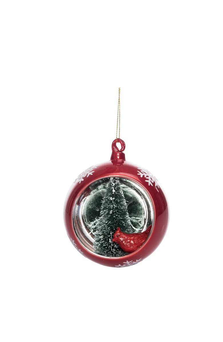 Transpac Multicolor Glass Cardinal Ornament with Sisal Tree - Festive, Main, color, 