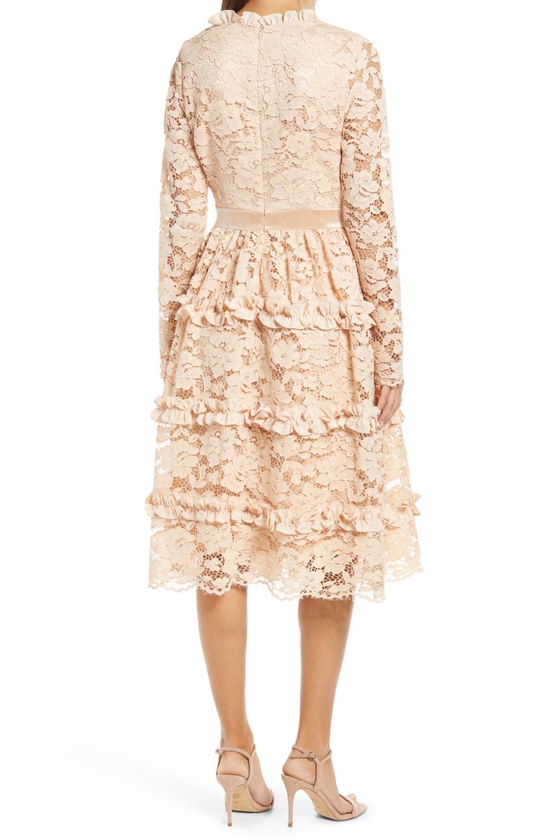 Rachel Parcell Ruffle Lace Long Sleeve Dress, Alternate, color,