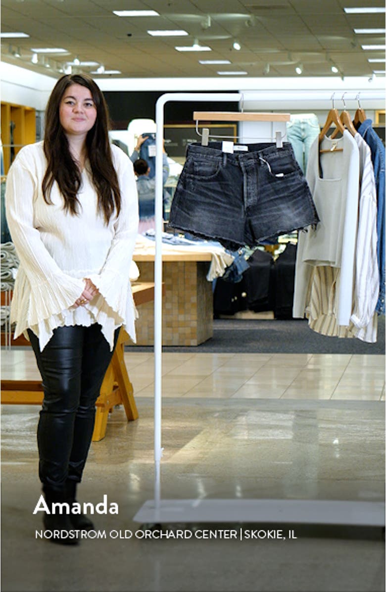 MV Aristide Distressed High Waist Denim Shorts, sales video thumbnail