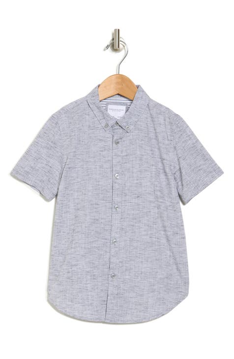 Kids' Mélange Short Sleeve Button-Up Shirt (Big Kid)