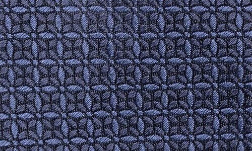 Eton Solid Geometric Jacquard Silk Tie In Dark Blue