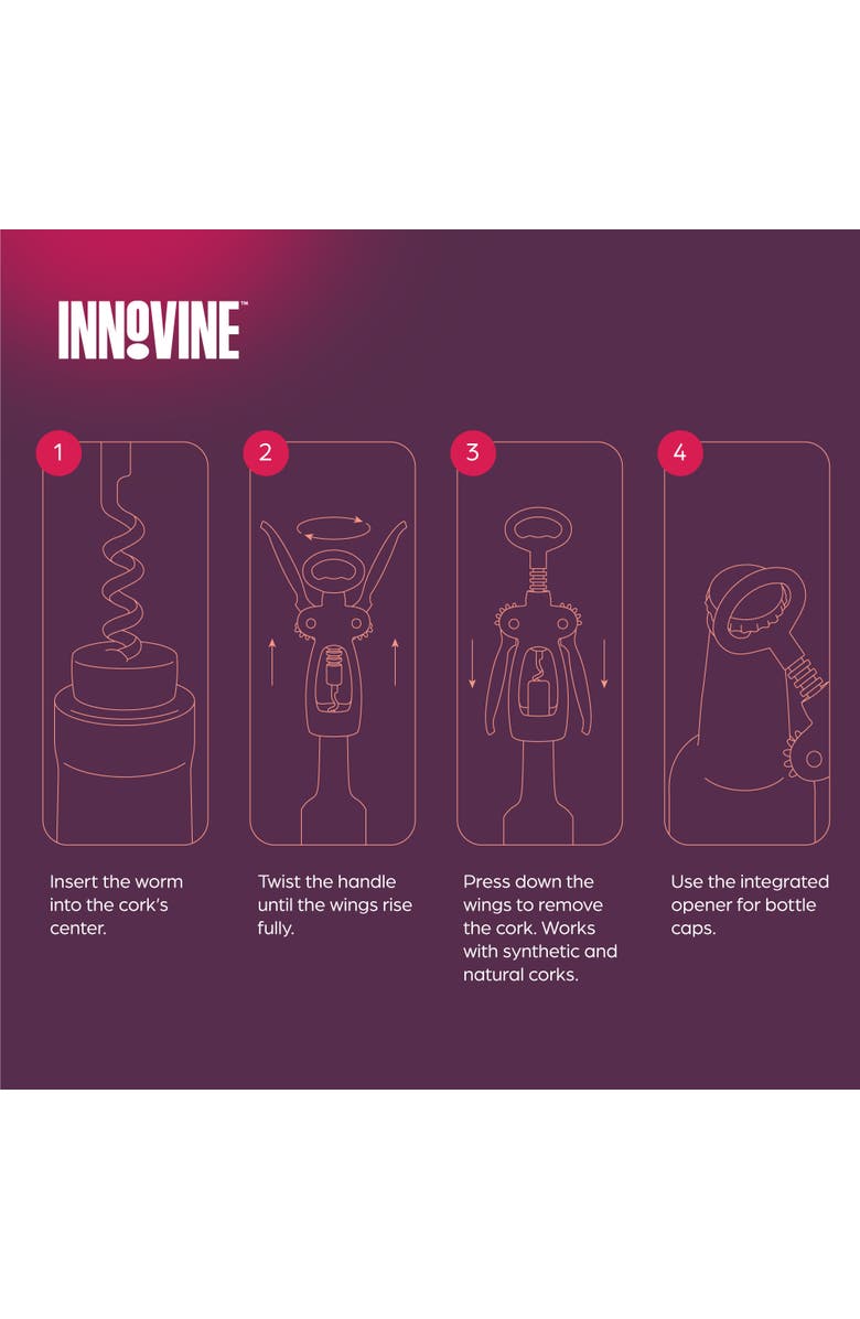 Innovine Double Lever Corkscrew, Alternate, color, Grey