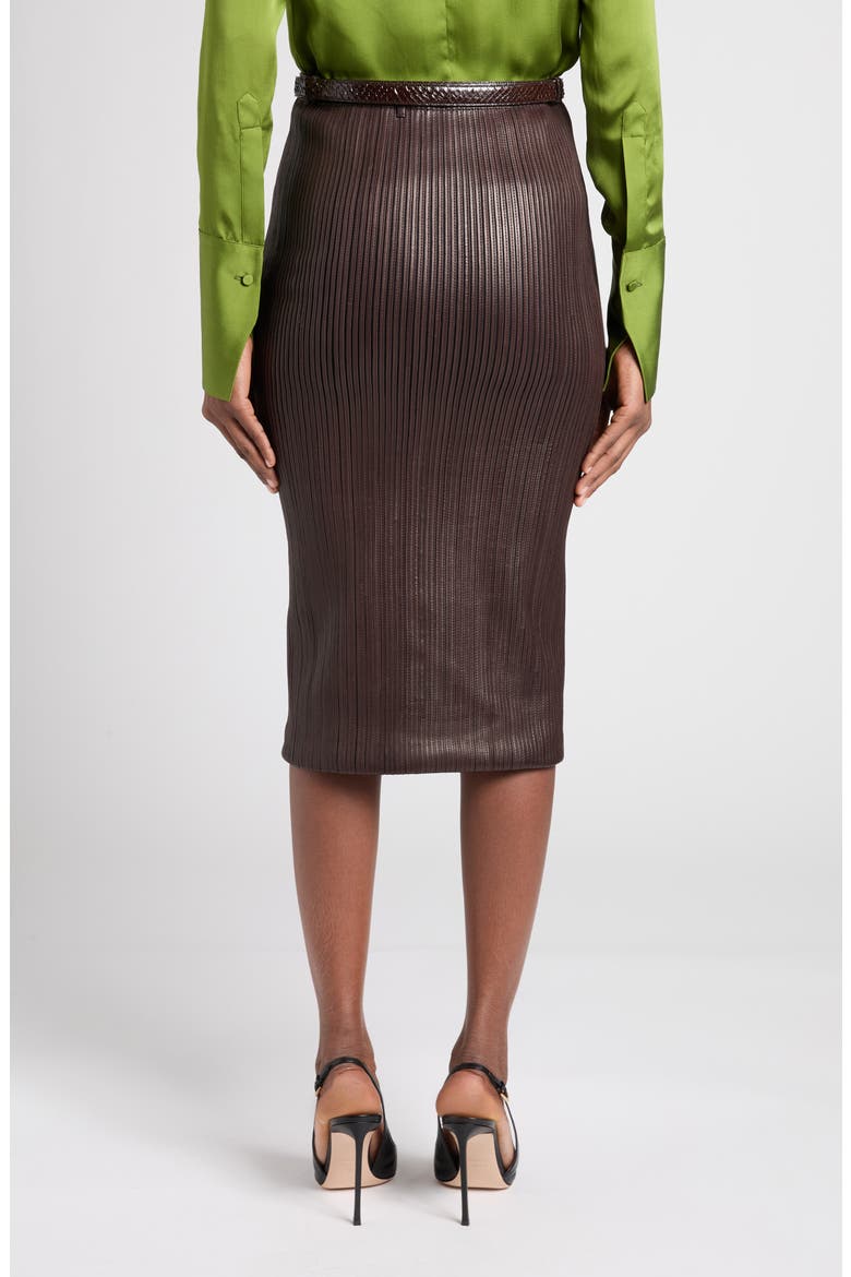 Leather Strips Tube Skirt, Alternate, color, COMBO WENGE BROWN/ BLACK