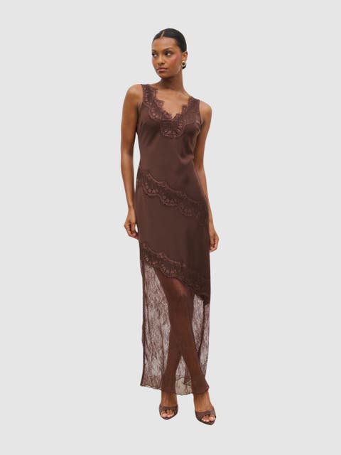 Curve Robin Slip Lace Maxi Dress