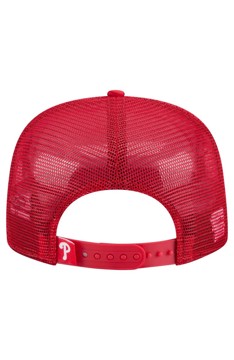New Era Men's New Era Red Philadelphia Phillies Retro Satin Script Golfer Adjustable Hat, Alternate, color, Red