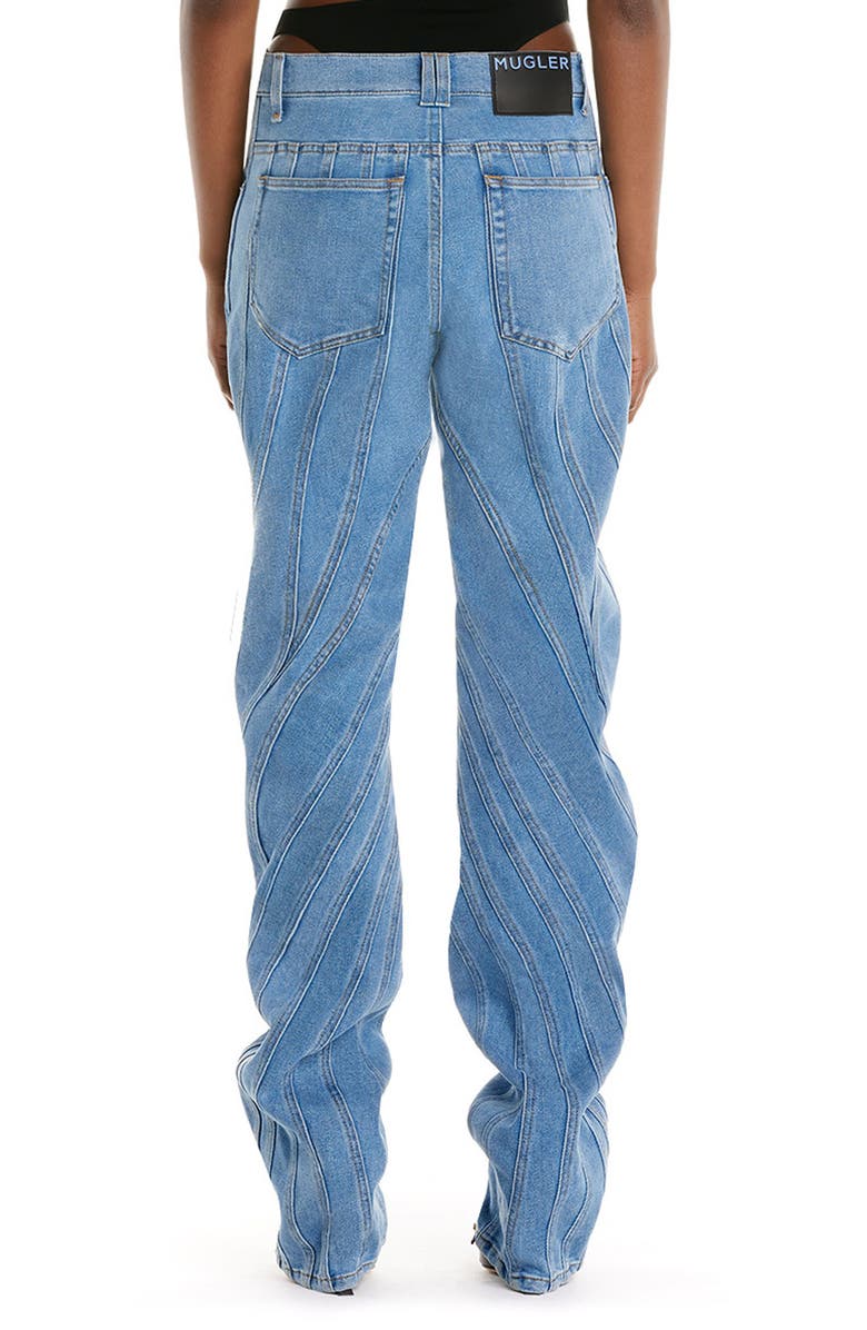 MUGLER Spiral Low Waist Denim Baggy Jeans, Alternate, color,