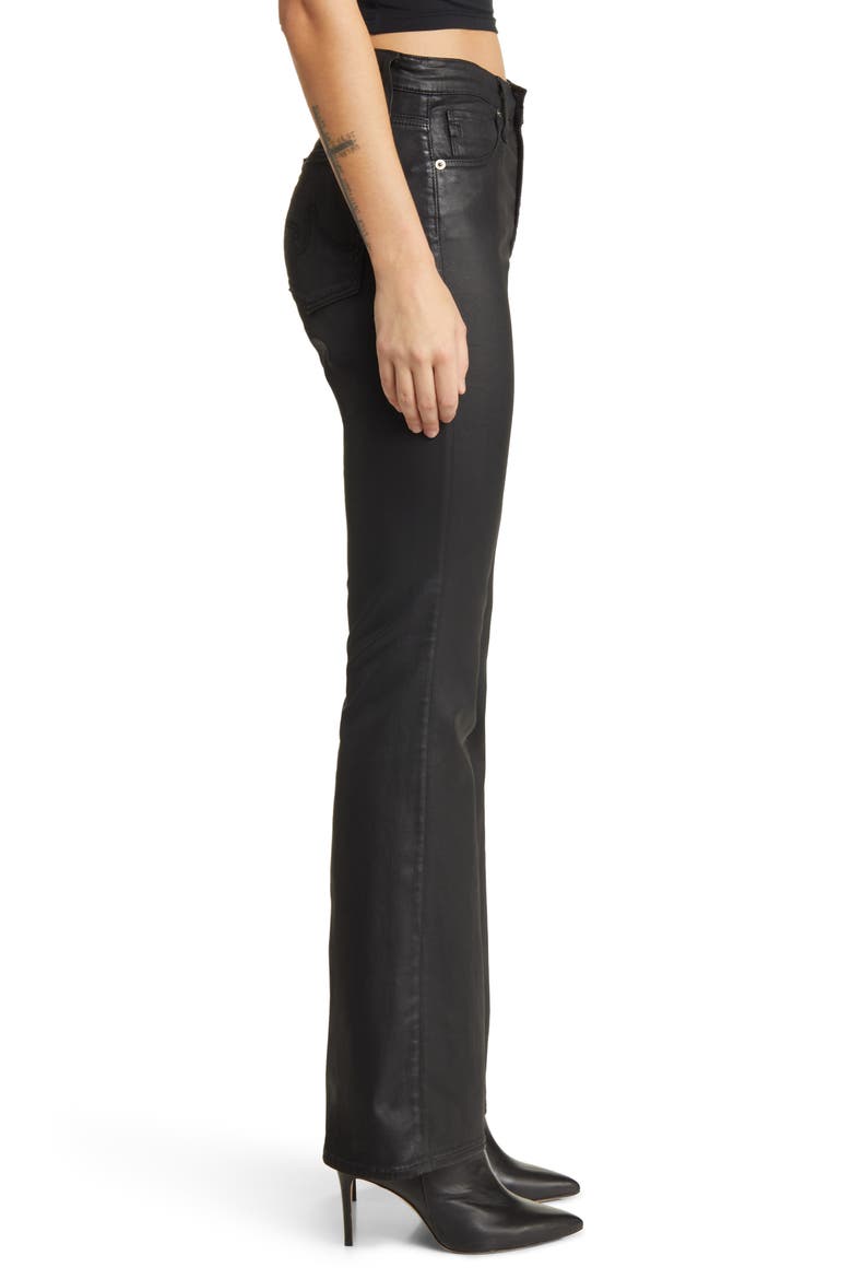 Farrah Coated High Waist Bootcut Jeans, Alternate, color, LTT LT SUPER BLACK