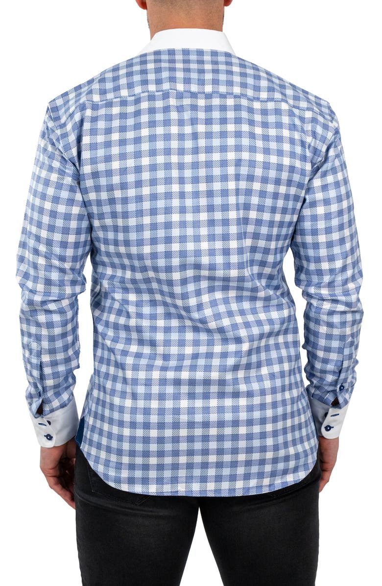 Maceoo Einstein Jacqcuffed Blue Button-Up Shirt, Alternate, color, 