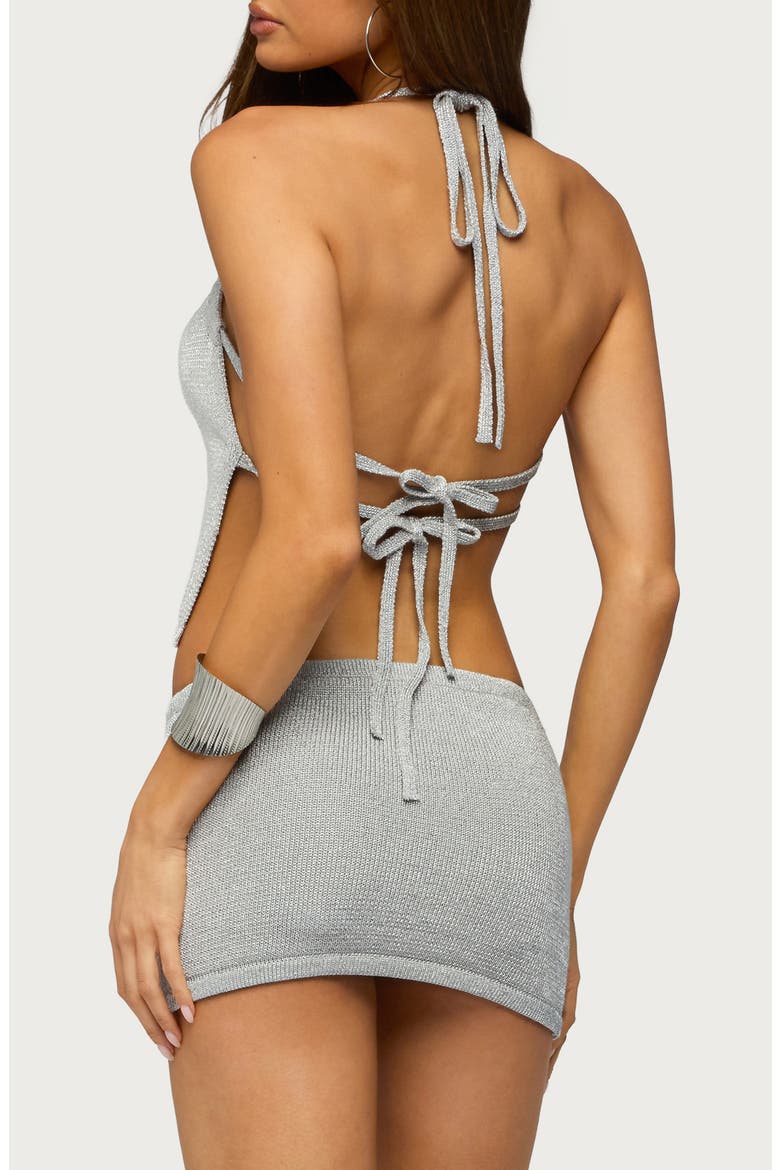 Teagyn Backless Metallic Tank, Alternate, color, SILVER