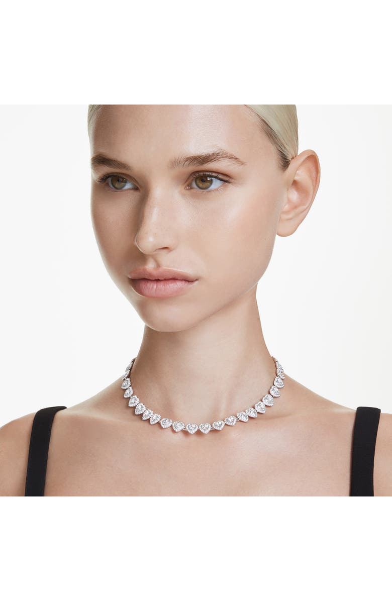 Swarovski x Ariana Grande Angelic Crystal Heart Halo Collar Necklace, Alternate, color, 