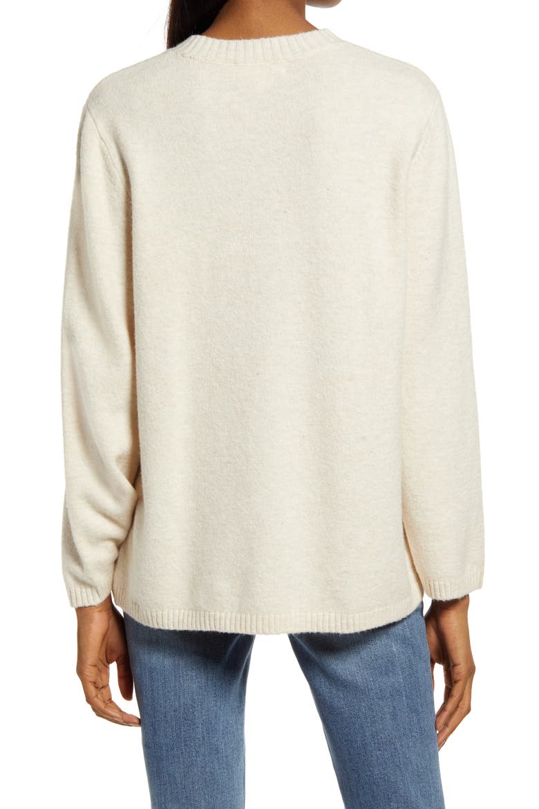 Cozy Crewneck Sweater, Alternate, color, BEIGE OATMEAL LIGHT HEATHER