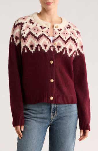 Fair Isle Button Front Cardigan