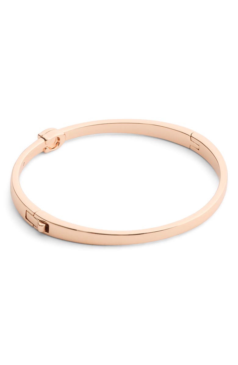 COACH Sculpted C Hinged Bangle, Alternate, color, Rose Gold