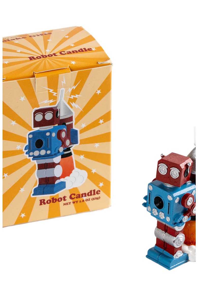 Vintage Robot Rocket Candle, Alternate, color, Red / Blue / Silver