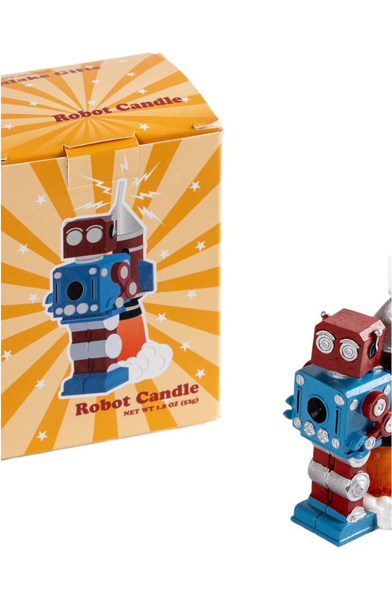 Southlake gifts Vintage Robot Birthday Candle, Alternate, color, Red / Blue / Silver