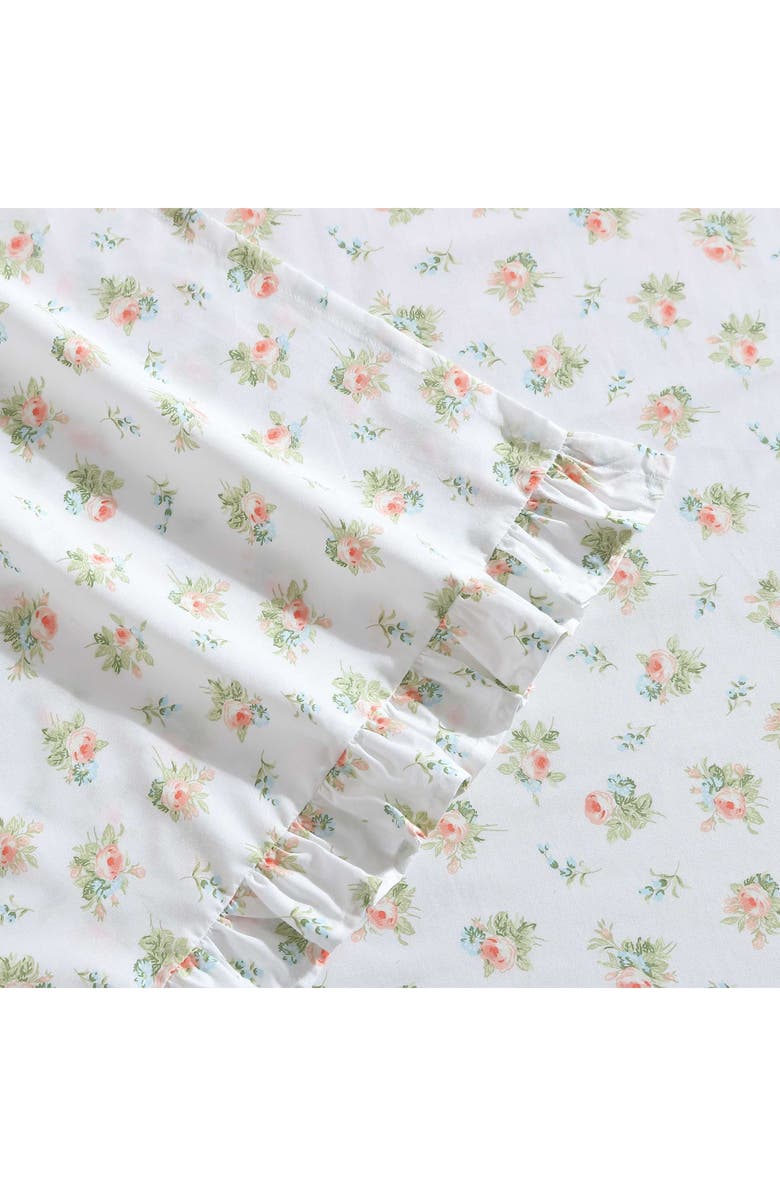 Laura Ashley Roseford 4-Piece Cotton Sheet Set, Alternate, color, Pastel Orange