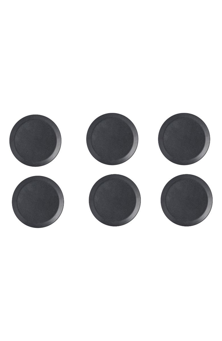 Mepal Bloom Set of 6 Dinner Plates, Main, color, Black