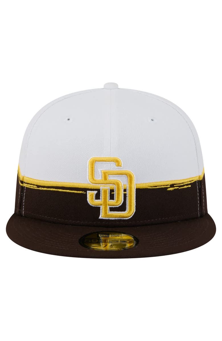 New Era Men's New Era Brown/White San Diego Padres Paint Stroke 59FIFTY Fitted Hat, Alternate, color, Brown