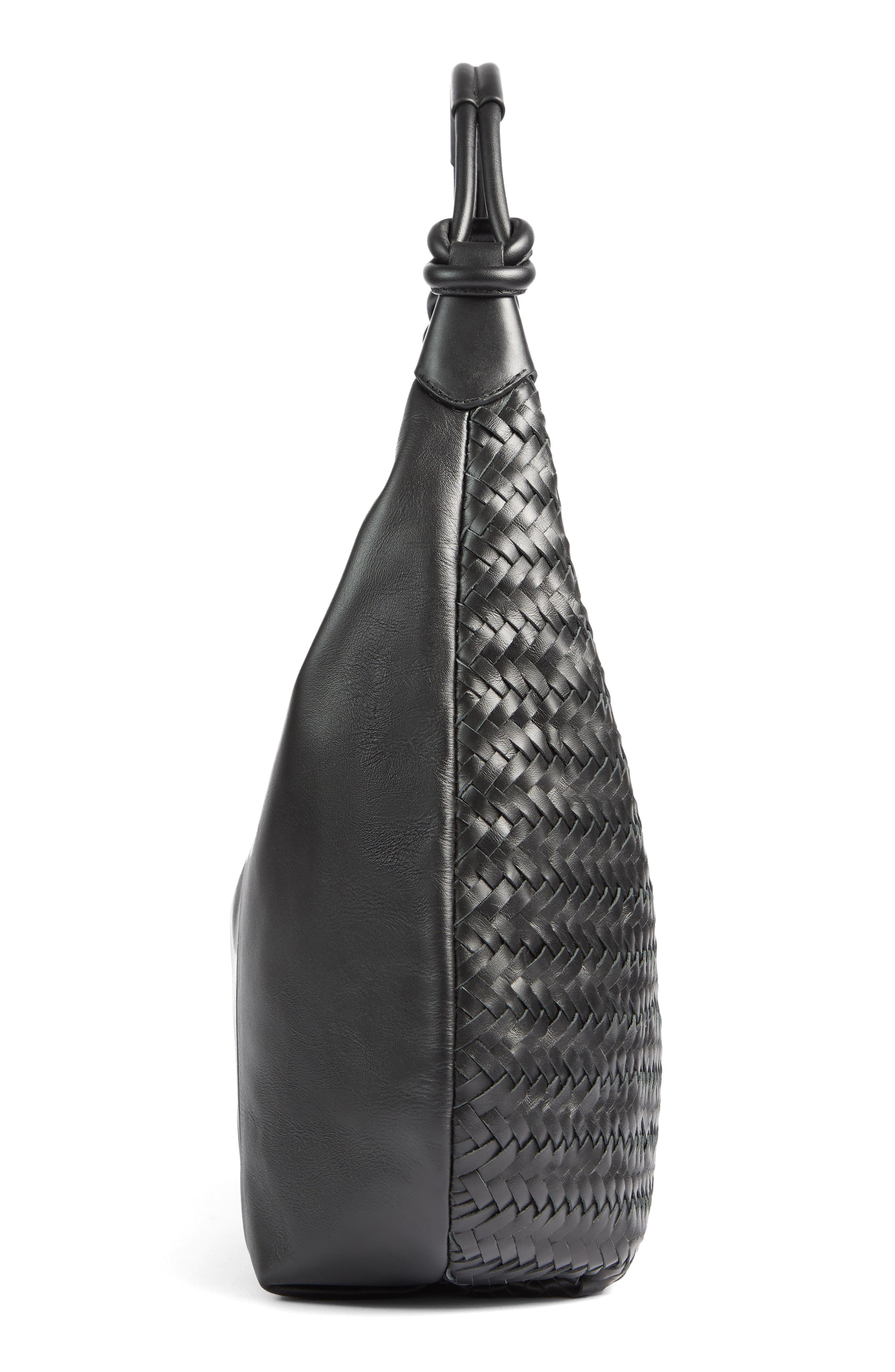 LK Bennett Seren Woven Leather Tote, Alternate, color, Black