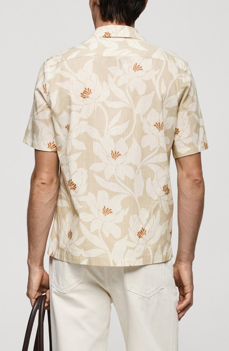 MANGO Floral Cotton Camp Shirt, Alternate, color, 