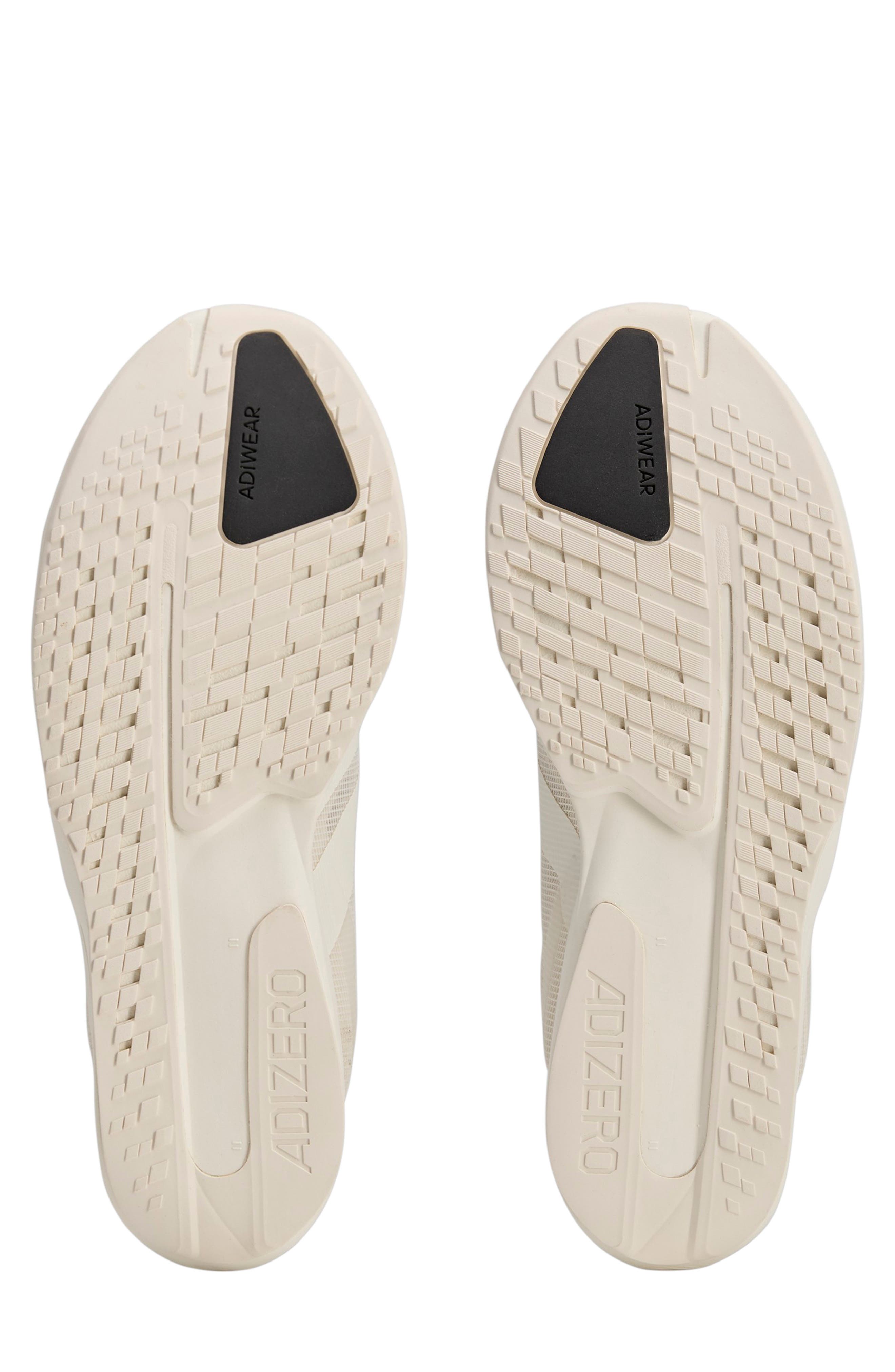 Gender Inclusive Adizero RC6 Running Shoe, Alternate, color, WHITE/ WHITE/ BLACK