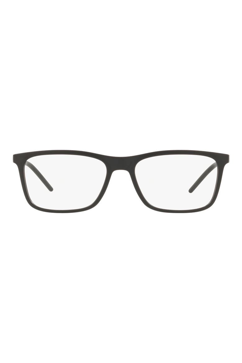 53mm Rectangular Optical Glasses, Main, color, MATTE BLACK