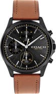 COACH Oliver Leather Strap Watch
