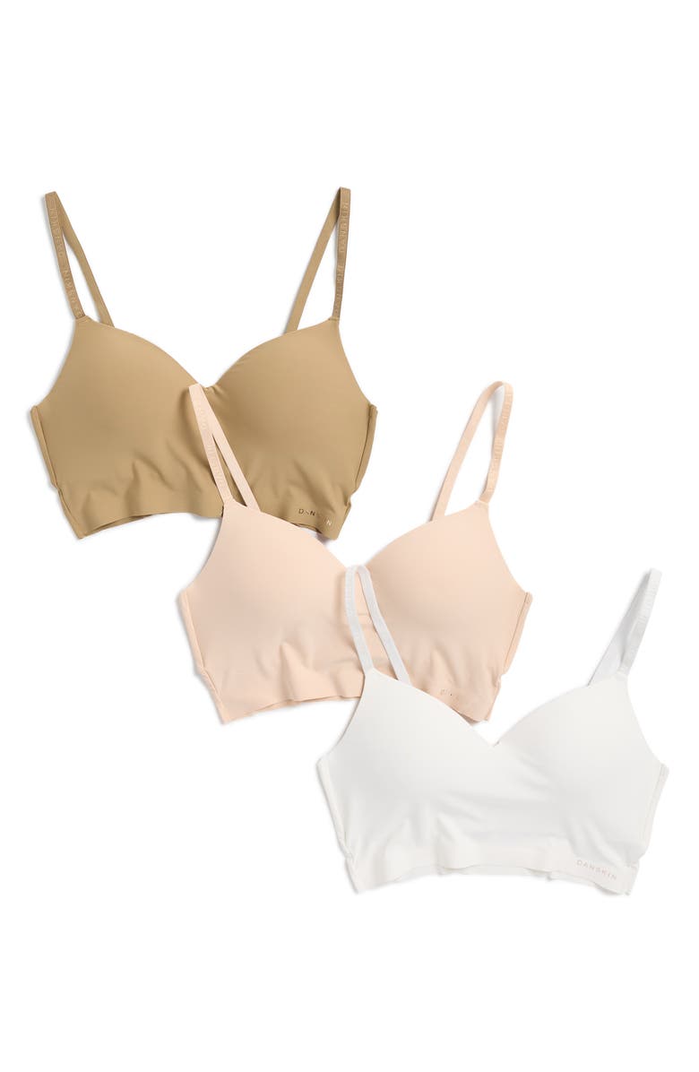 Danskin Assorted 3-Pack Bonded Microfiber Wireless Bras, Main, color,