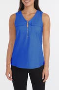 Ellen Tracy Sleeveless Zipper Detail Top