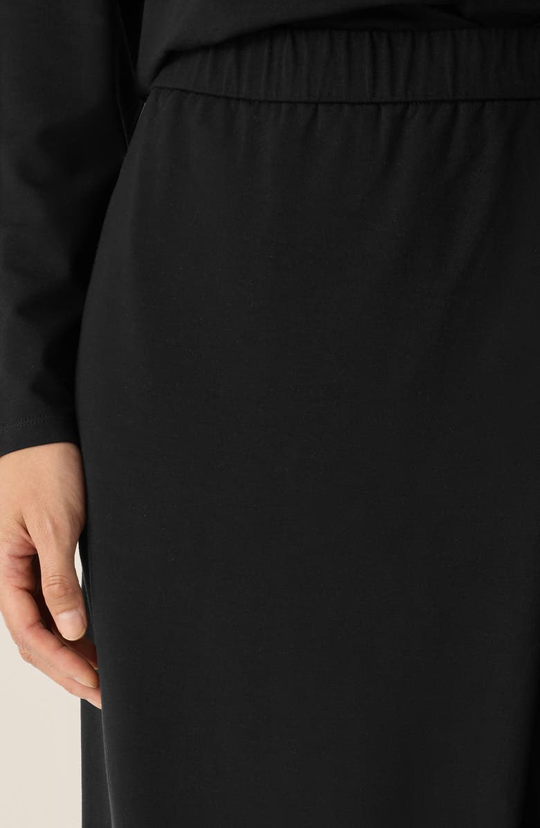 Eileen Fisher Faux Wrap Front Wide Leg Ankle Pants, Alternate, color, Black