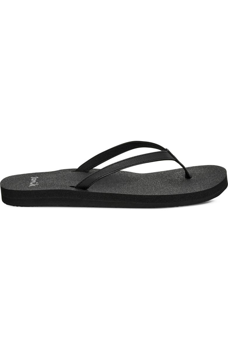 Sanuk Yoga Joy II Flip Flop, Alternate, color, Black