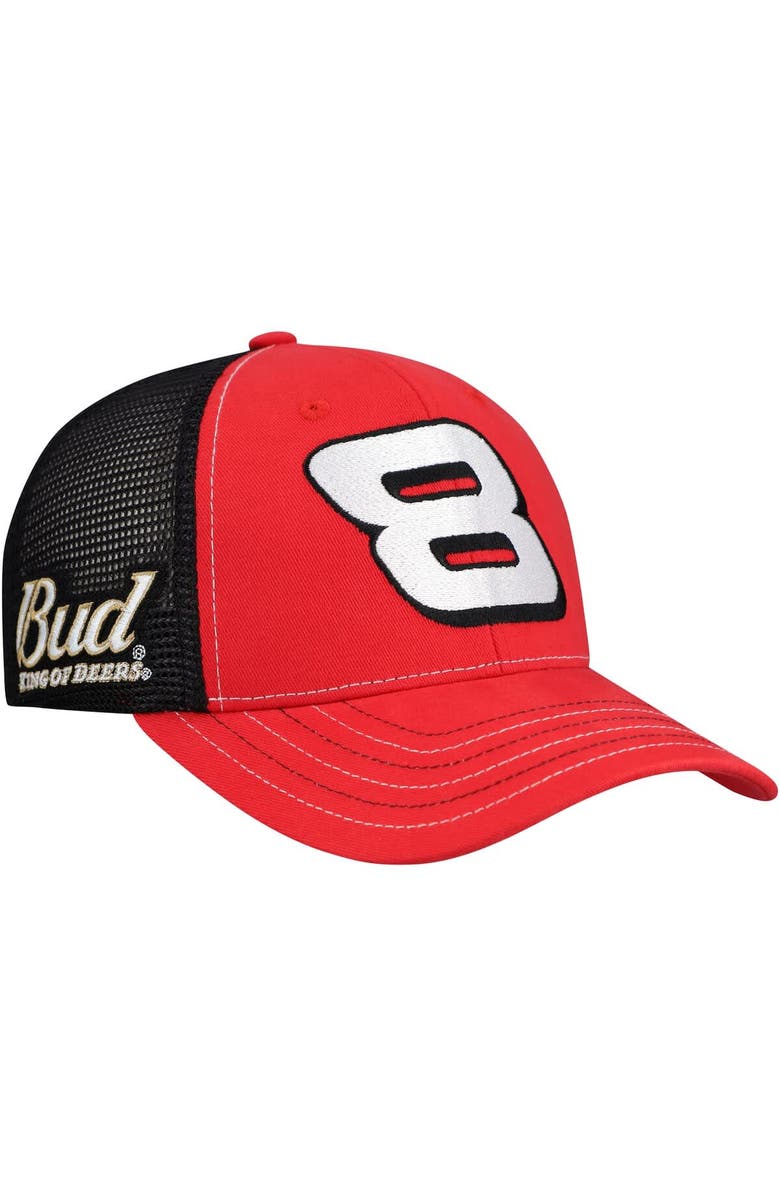 JR MOTORSPORTS OFFICIAL TEAM APPAREL Men's JR Motorsports Official Team Apparel Red/Black Dale Earnhardt Jr. Budweiser Big #8 Adjustable Hat, Alternate, color, 