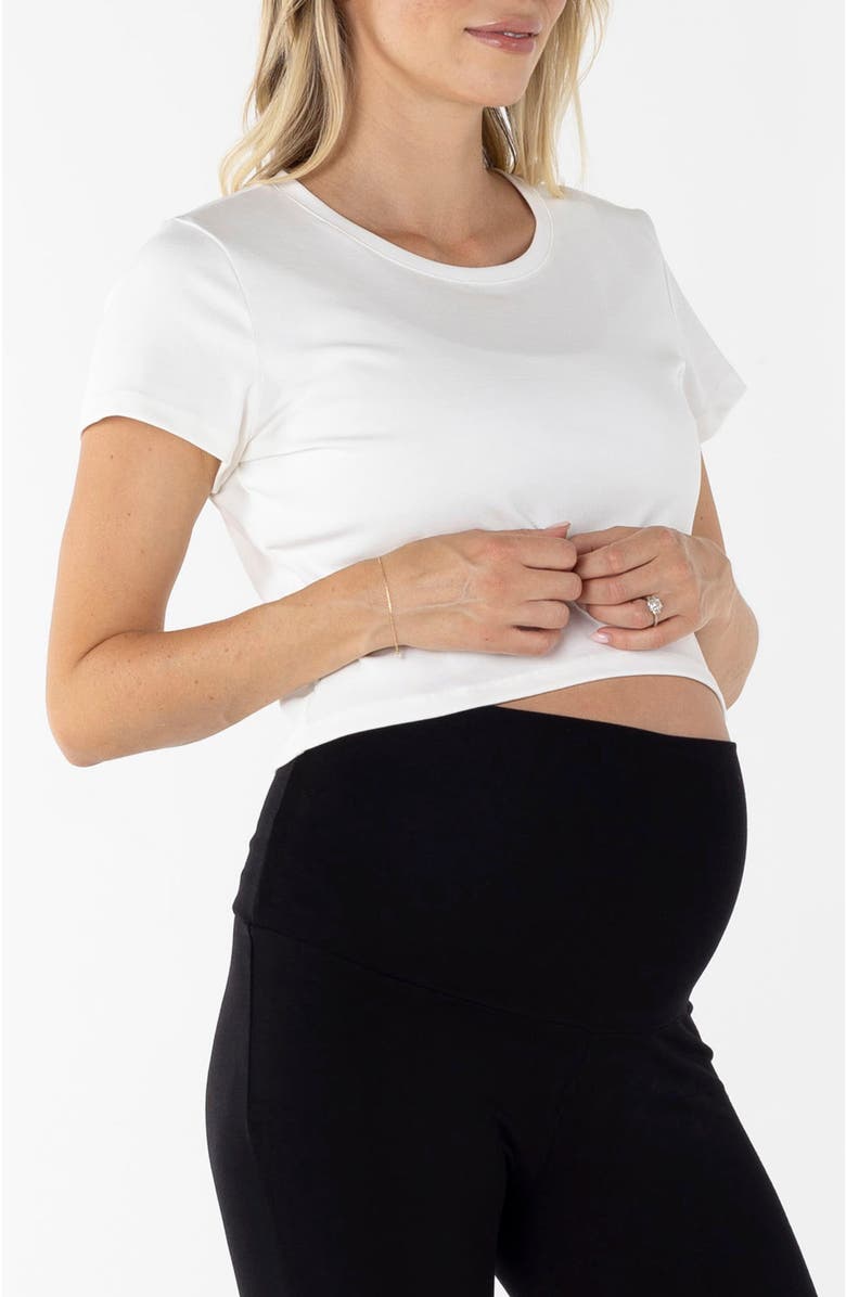 Angel Maternity Celia Maternity Cotton Crop Tee, Main, color, 