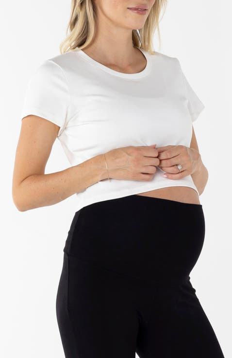 Celia Maternity Cotton Crop Tee