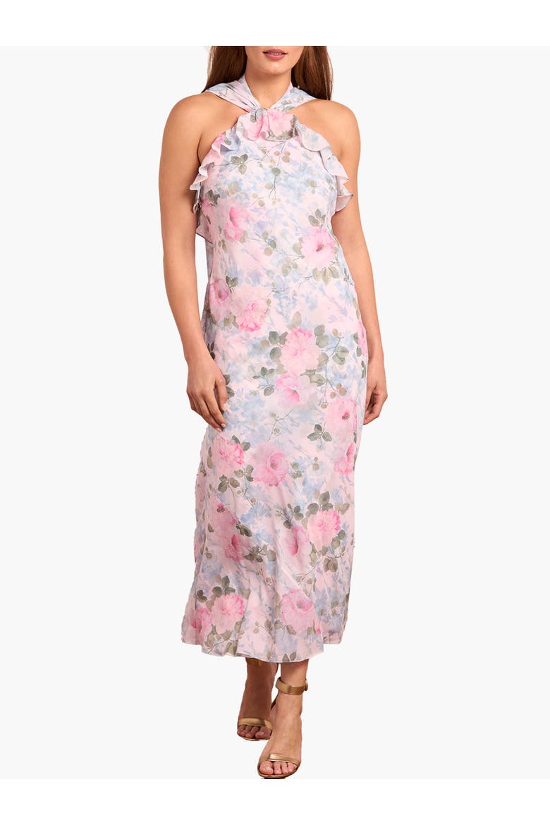 Camille's Garden Halter Neck Ankle Gown, Main, color, Seashell