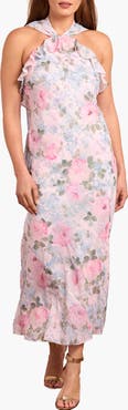Needle & Thread Camille's Garden Halter Neck Ankle Gown