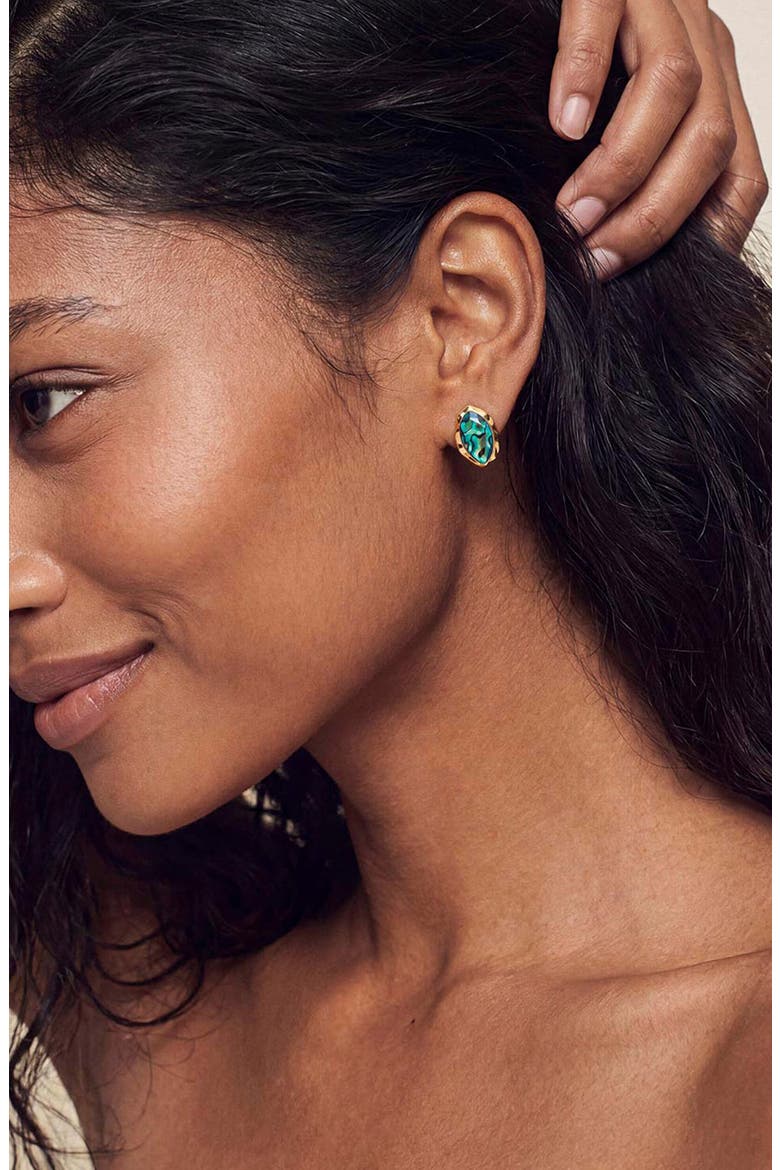 Mini Abalone Luxe Stud Earrings, Alternate, color, ABALONE