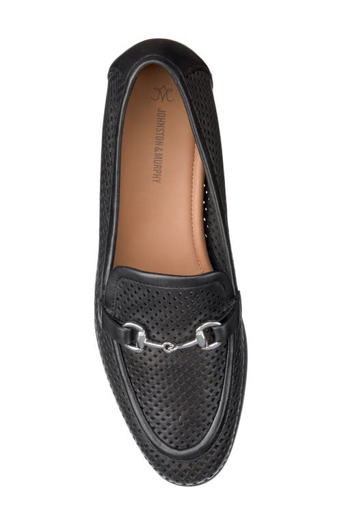Johnston & Murphy Ali Perforated Bit Loafer In Black Glove