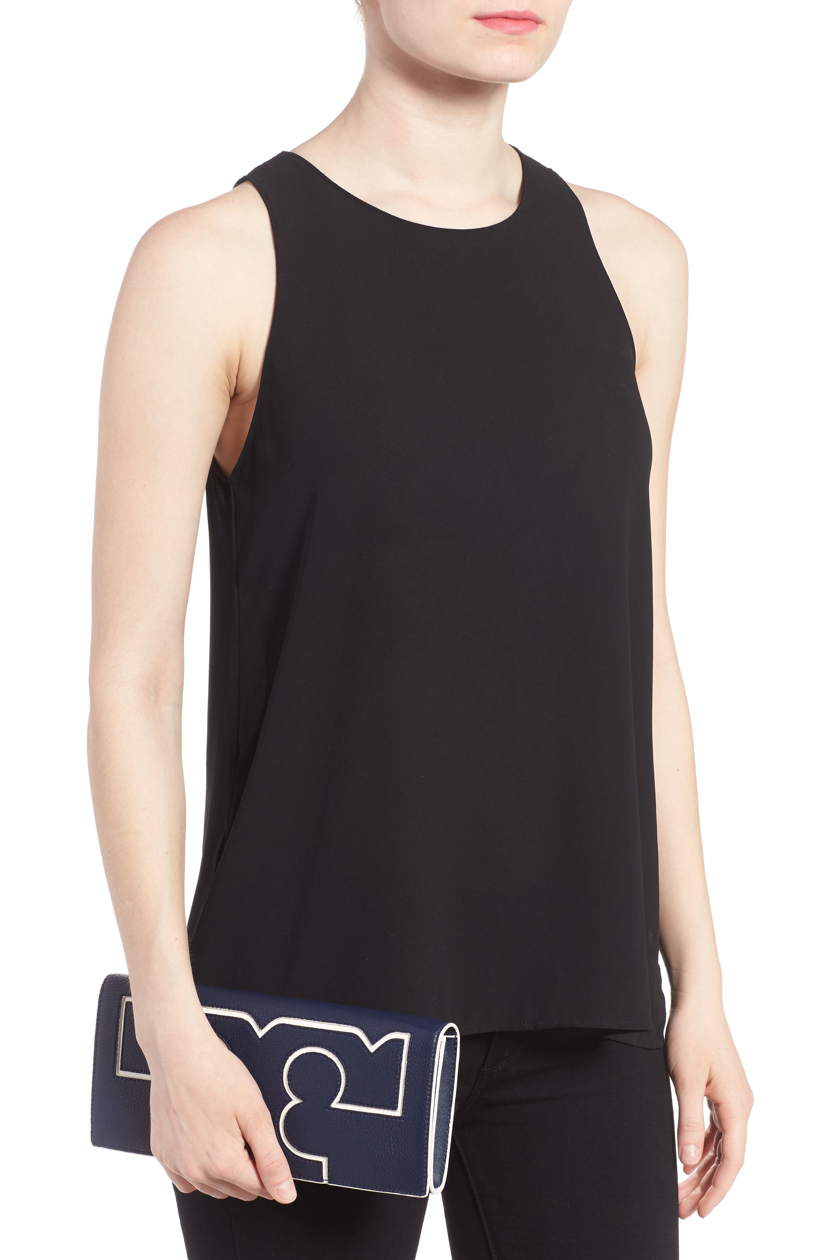 Tory Burch Gigi Print Leather Clutch, Alternate, color, 