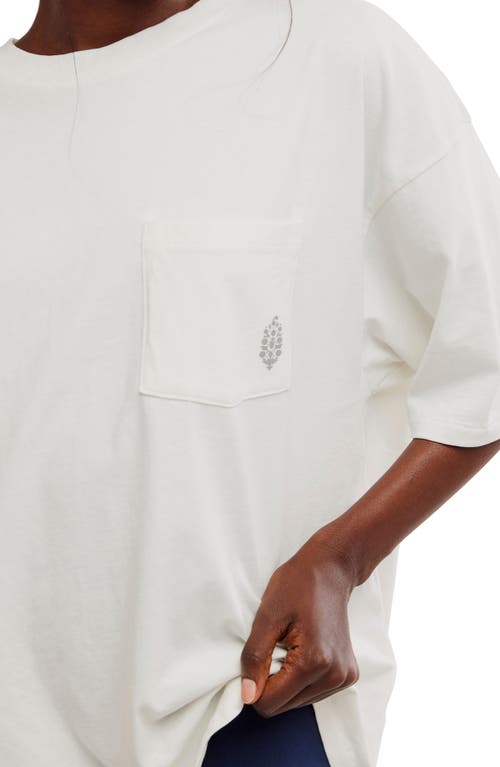 Free People Logo Tackle Oversize Cotton T-shirt In White Combo