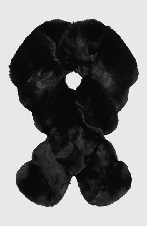 Lyla Grant Fur-free Chinchilla (faux Fur) Pull-through Scarf In Black