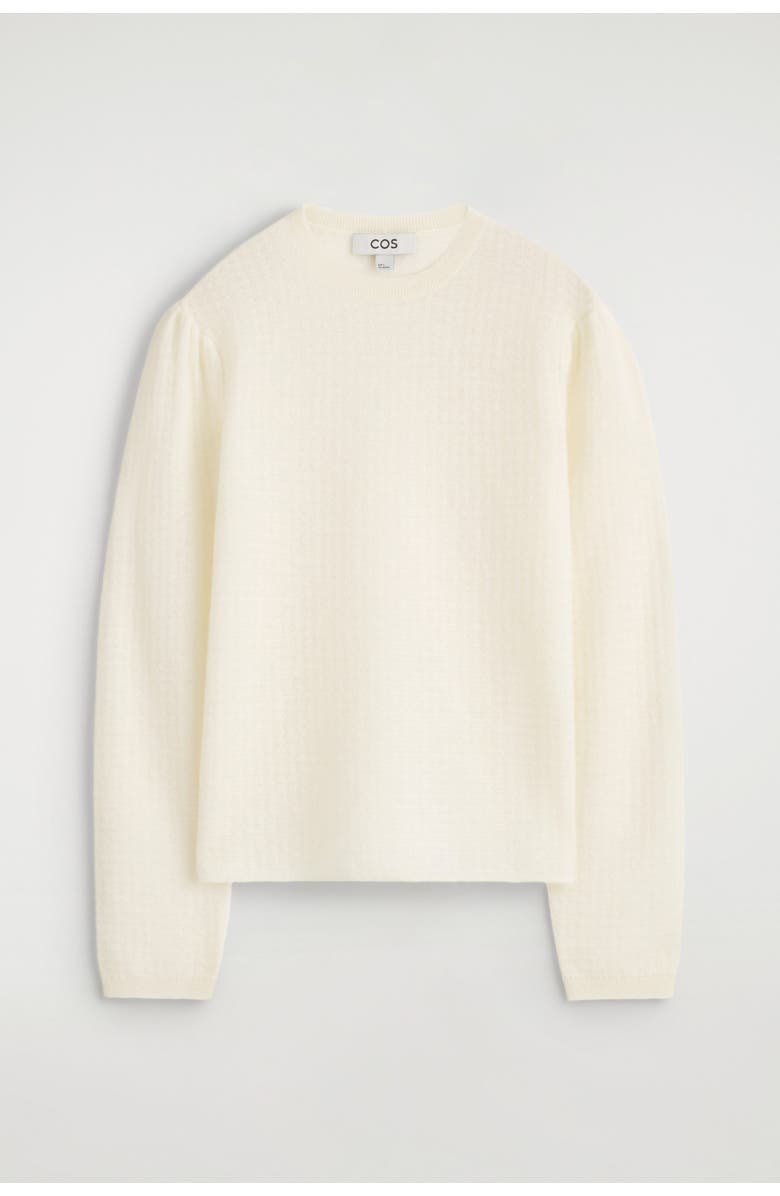 COS Zigzag-knit Mohair-blend Jumper, Alternate, color, Off-White