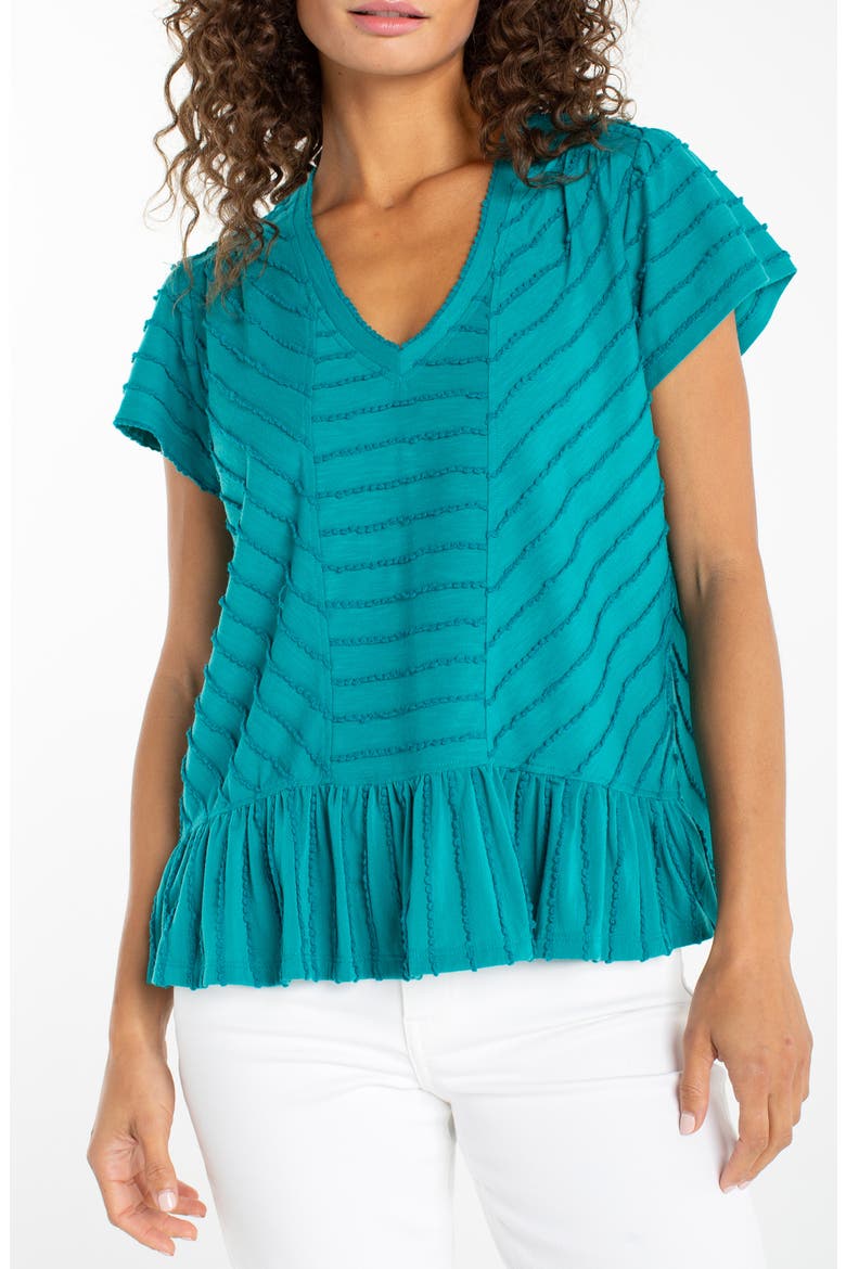 Texture Peplum Top, Main, color, TEAL TIDE