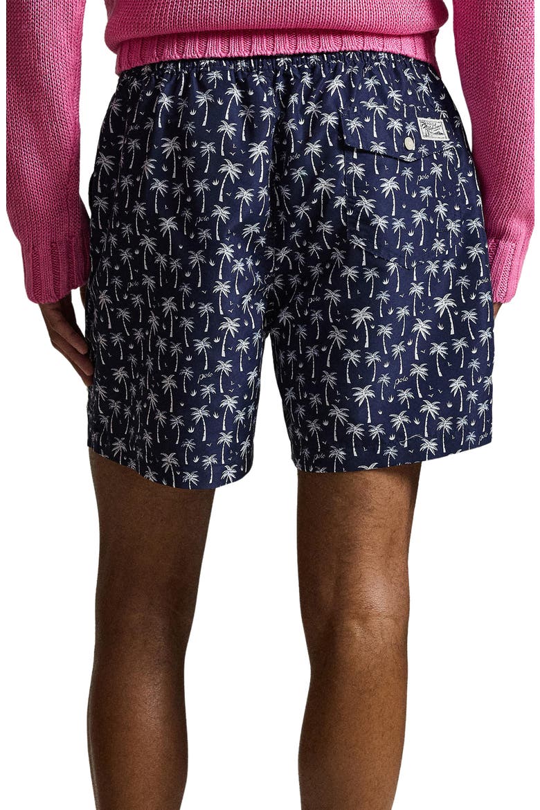 Traveler Classic Print Swim Trunks, Alternate, color, BLUE POLO PALMS