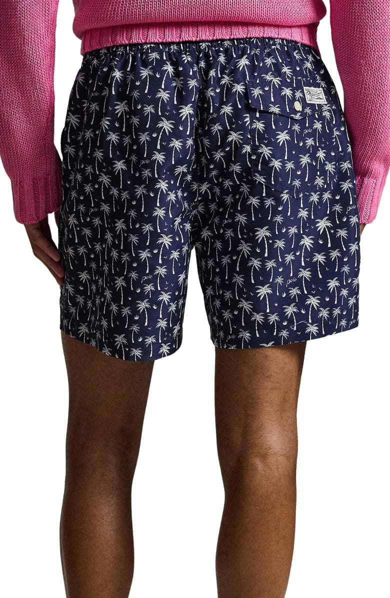 Polo Ralph Lauren Traveler Classic Print Swim Trunks, Alternate, color, Blue Polo Palms