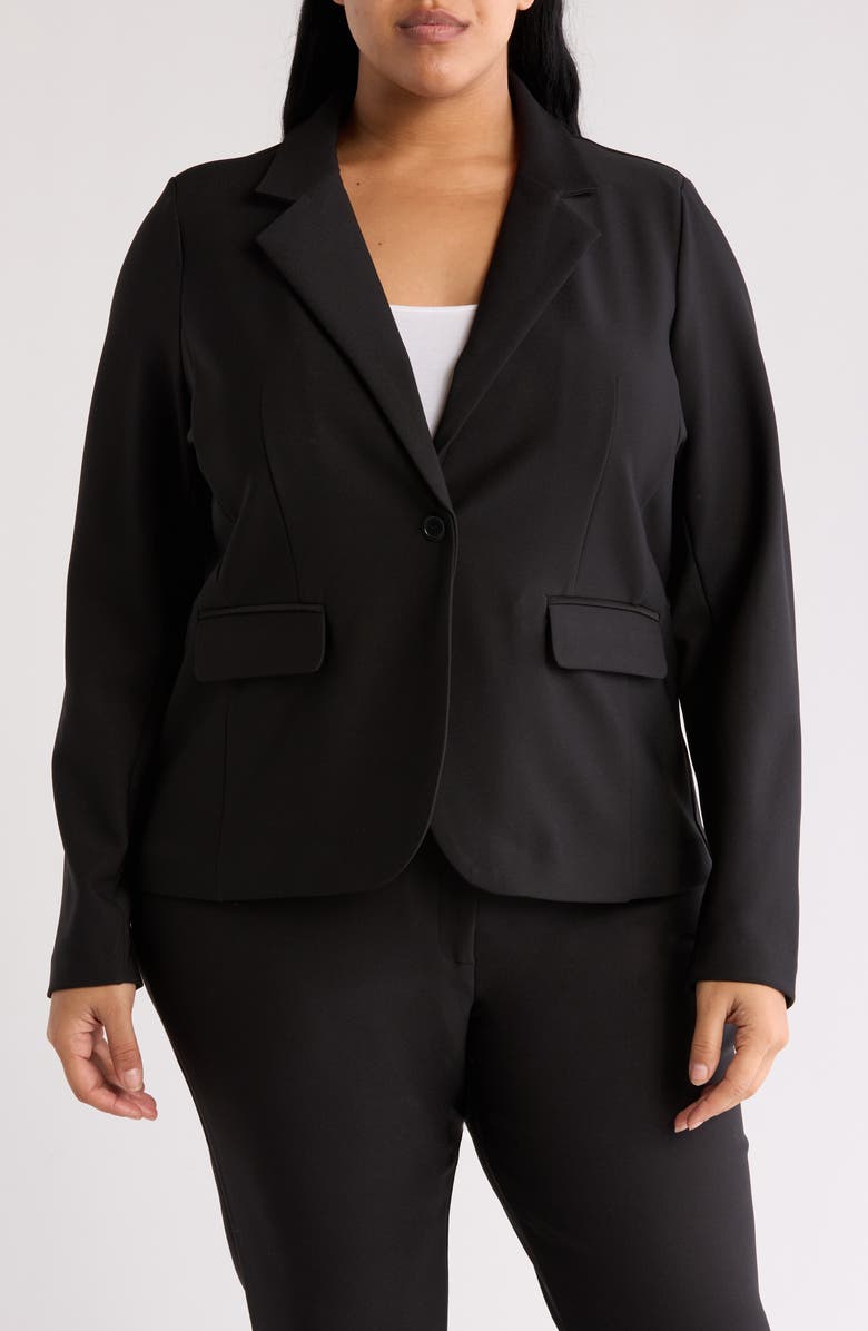 NORDSTROM RACK Essential Stretch Ponte Blazer, Main, color, Black