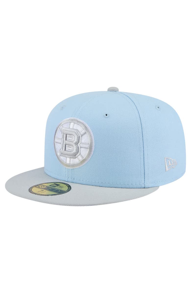 New Era Men's New Era Light Blue/Gray Boston Bruins Color Pack Two-Tone 59FIFTY Fitted Hat, Main, color, Light Blue